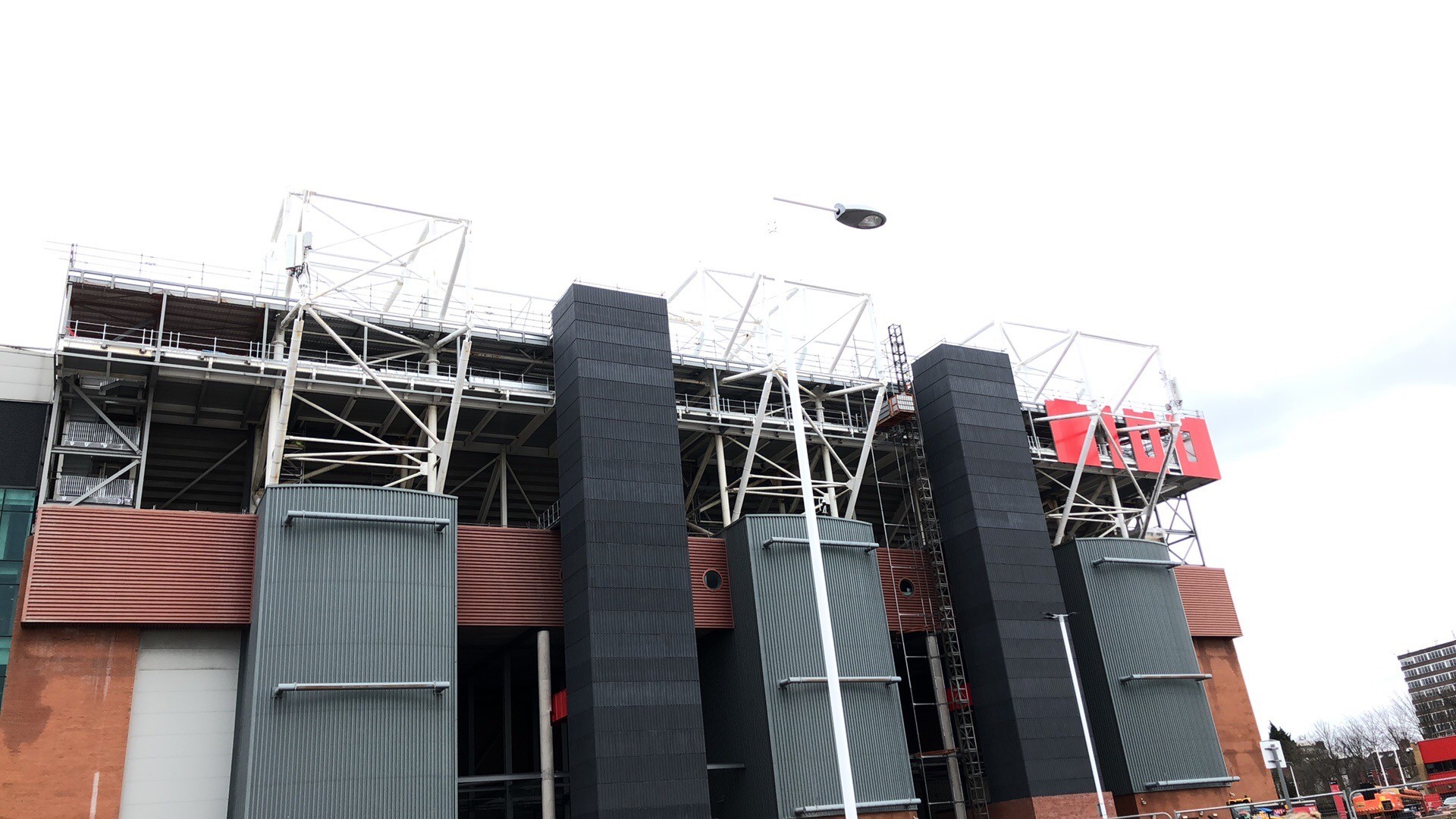 MUFC Accessibility Works, Old Trafford, Manchester — Stand elevation and support structure